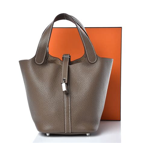 hermes taurillon clemence picotin lock 18 pm etoupe|clemence picotin lock.